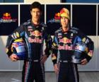 Себастьян Феттель и Марк Уэббер, пилот Red Bull Racing Scuderia